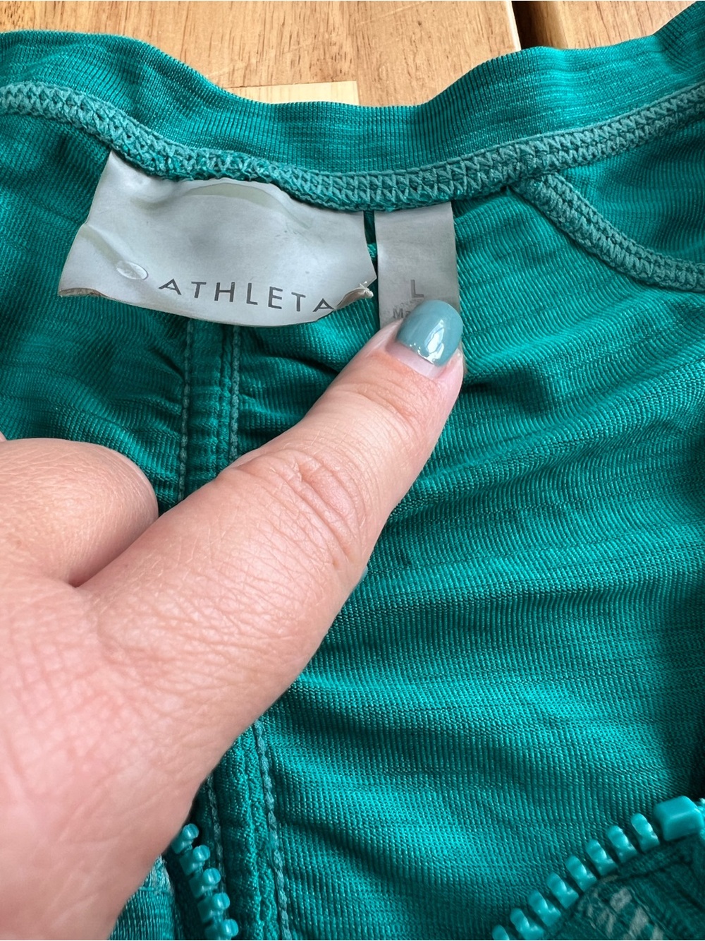 Athleta Teal Sleeveless Quarter Zip Athletic Top Women’s Large - Picture 2 of 7